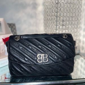 Black Balenciaga chain handbag